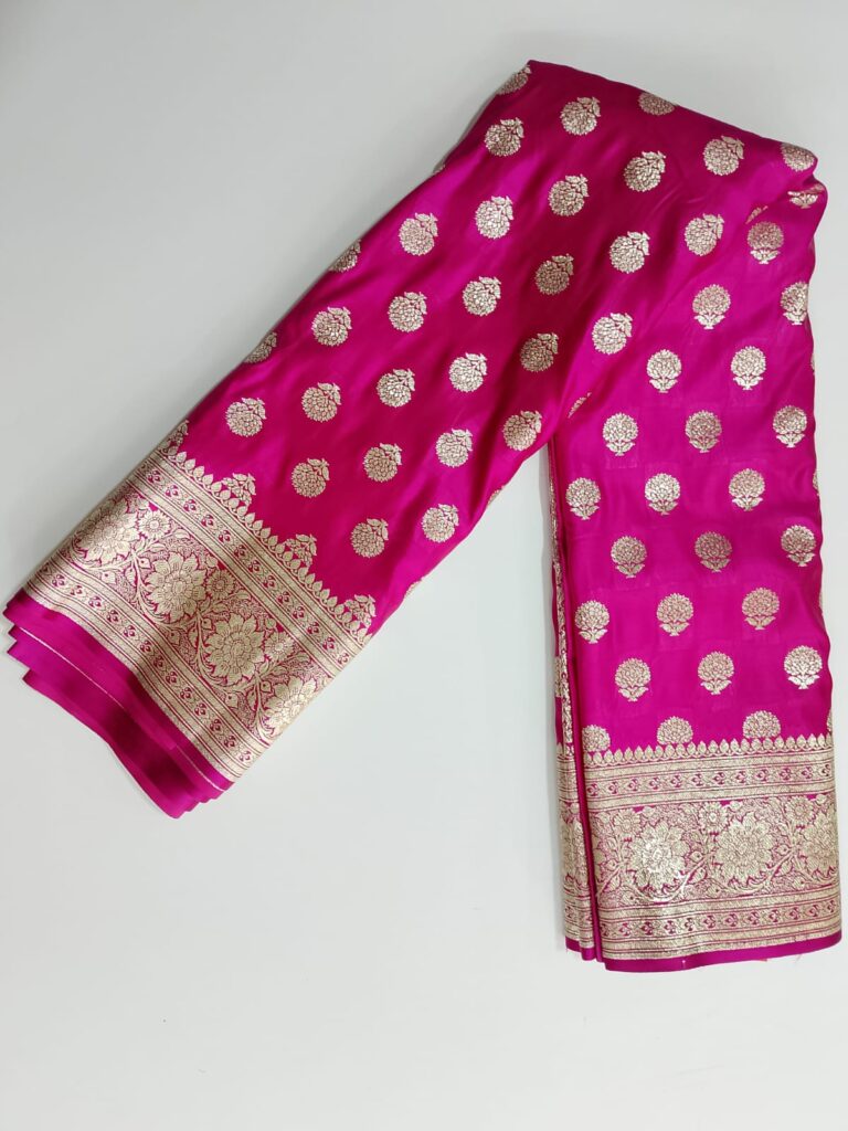 Majestic Banarasi Bridal Saree – Ruby Glow