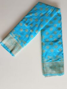 Peacock Teal Bangalore Silk Saree