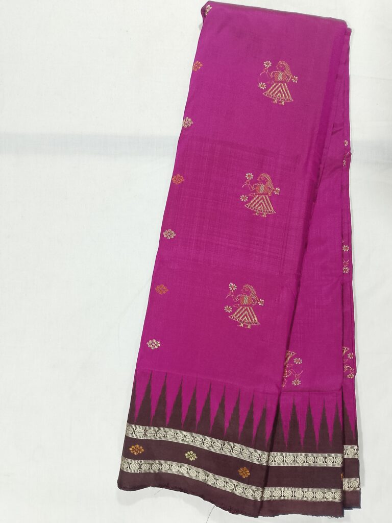 Juss Apparels Pure Sambalpuri Silk Patta Saree – Handloom Ikat Weaving from Odisha