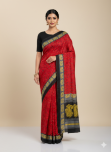 Handwoven Cotton Saree by Juss Apparels