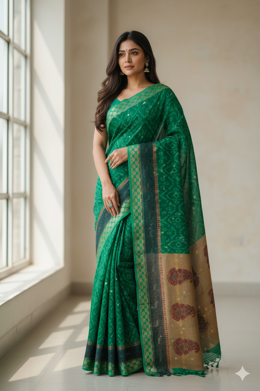 Indian handwoven cotton saree collection