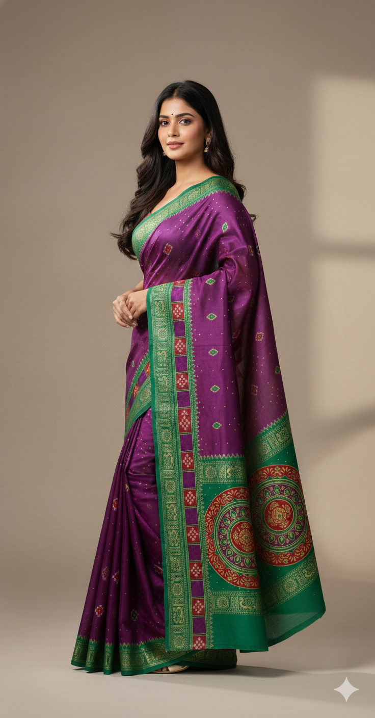 Elegant handloom cotton saree- Juss Apparels