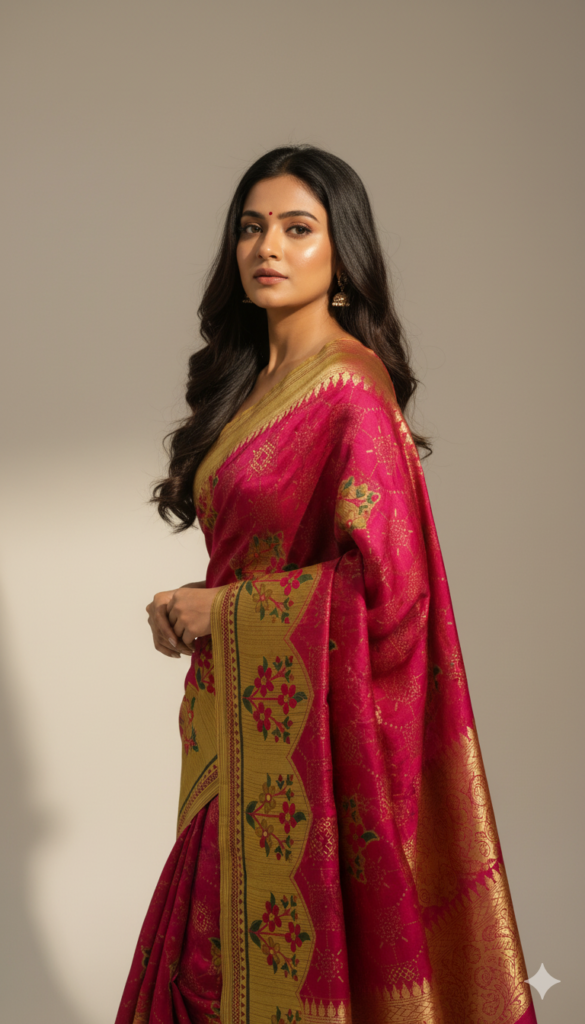 handwoven cotton saree JCS208-Juss Apparels