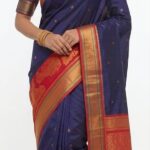 Premium Bangalore Silk Saree in Royal Blue with Red & Gold Zari Border | Traditional Wedding & Festive Wear Saree