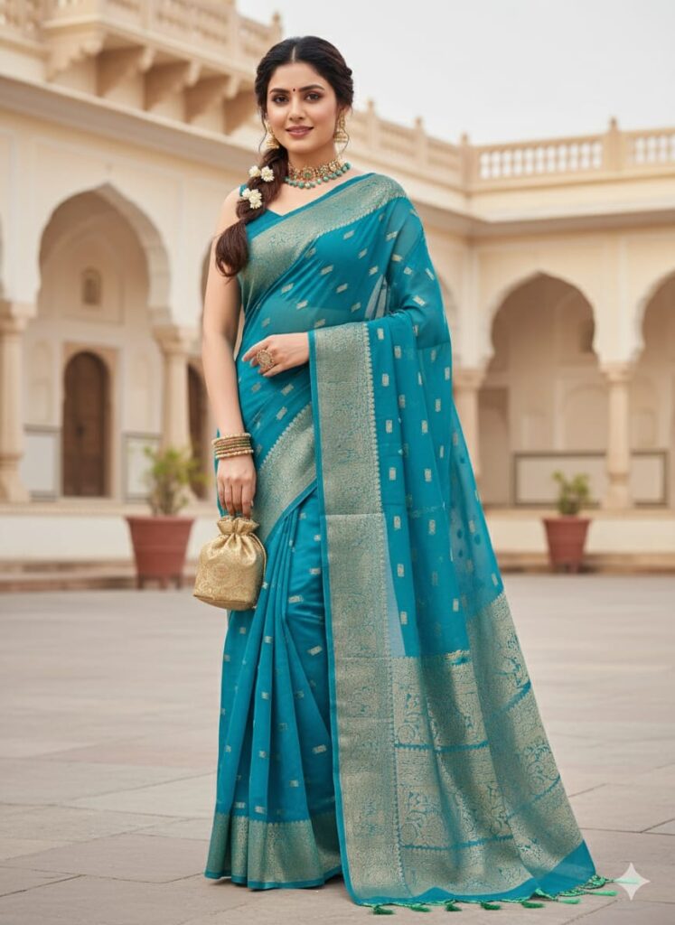 Elegant Bangalore Silk Saree - Festive Wear