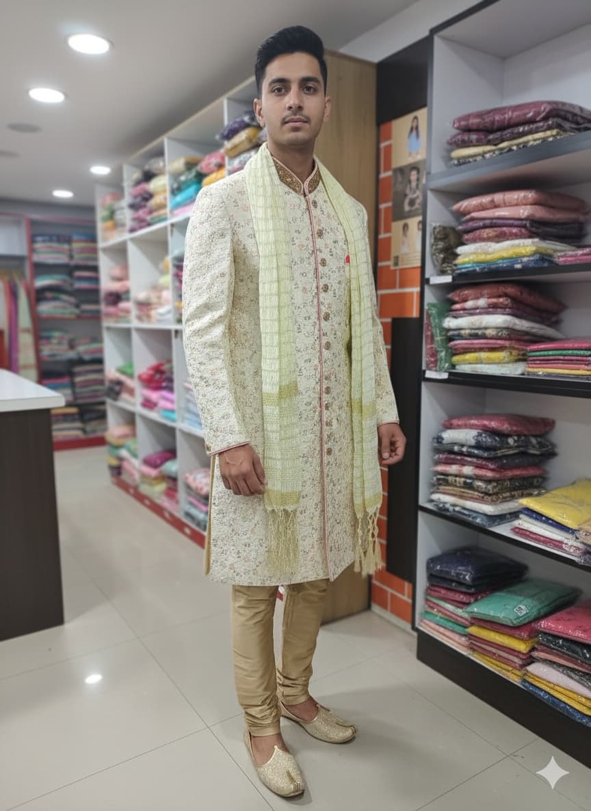 Elegant Men’s Sherwani by Juss Apparels