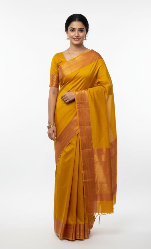 Bangalore Silk Saree-Elegant Pure Silk Saree