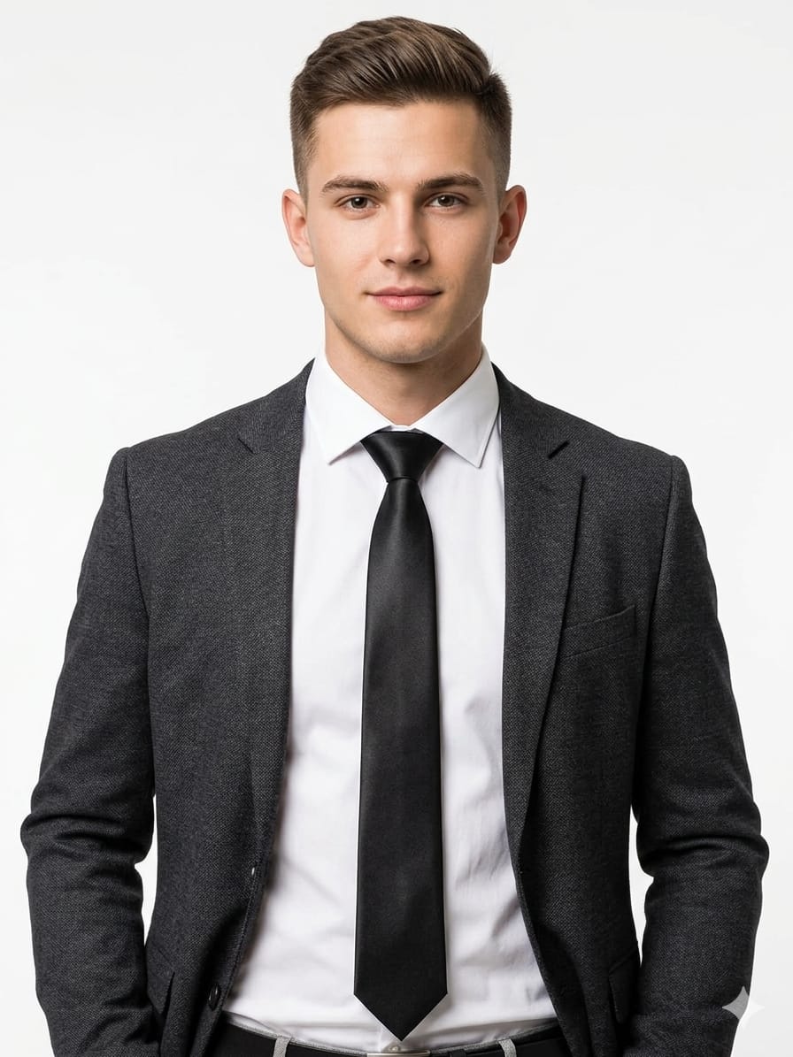 Premium Classic Black Slim Tie for Men | Formal Office & Wedding Wear | Juss Apparels JTIE1