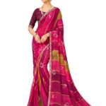 Elegant Pink & Gold Designer Saree for Women – Festive & Party Wear Ethnic Saree with Blouse | JFS66