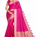 Rani Pink Bangalore Soft Silk Saree with Shimmering Zari Butta & Rich Pallu