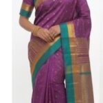 Vibrant Magenta Bangalore Silk Saree with Teal & Gold Zari