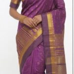 Royal Magenta Bangalore Silk Saree with Traditional Gold Zari