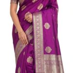 Premium Bangalore Silk Saree in Royal Purple with Zari Border | Traditional Wedding & Festive Wear | JBS321
